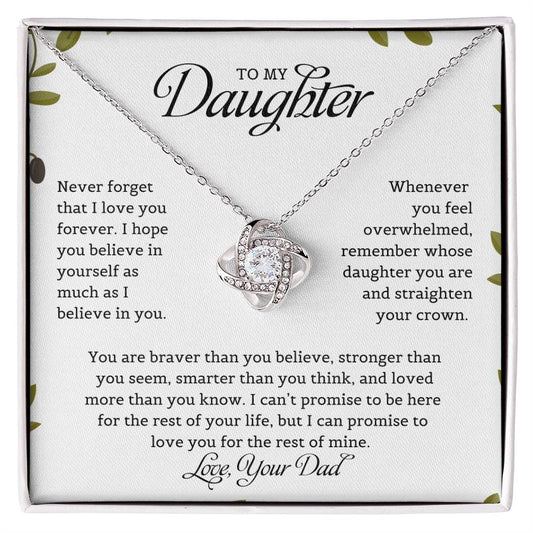 To My Daughter | Never Forget That I Love You - Love Knot Necklace